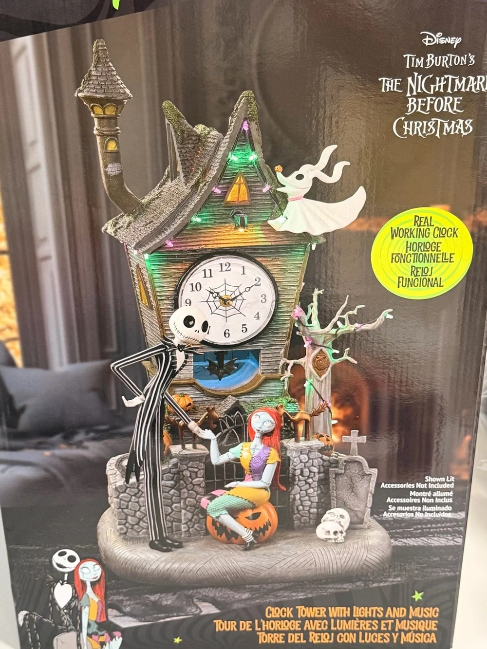 Disney The Nightmare Before Christmas Clock Tower Figurine with Lights
